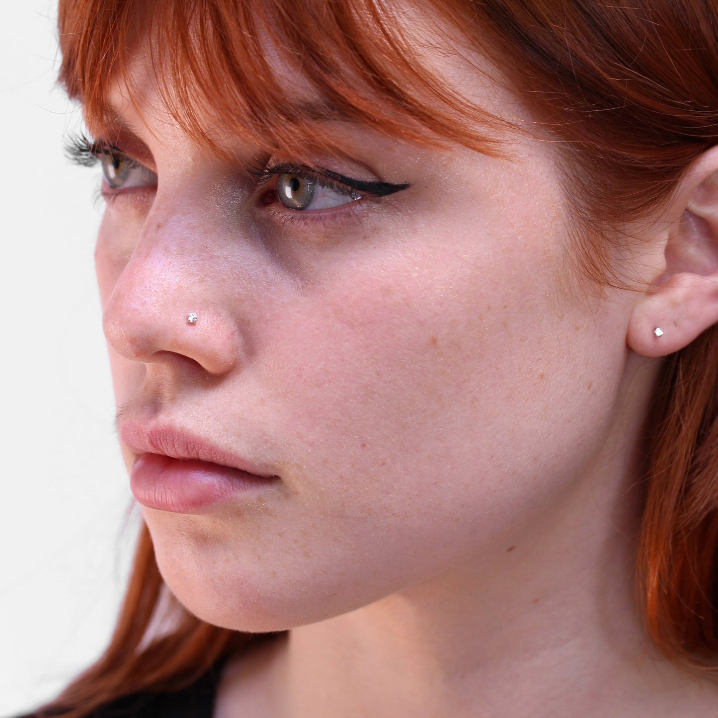 Sterling Silver Clear Crystal 2mm Nose Stud