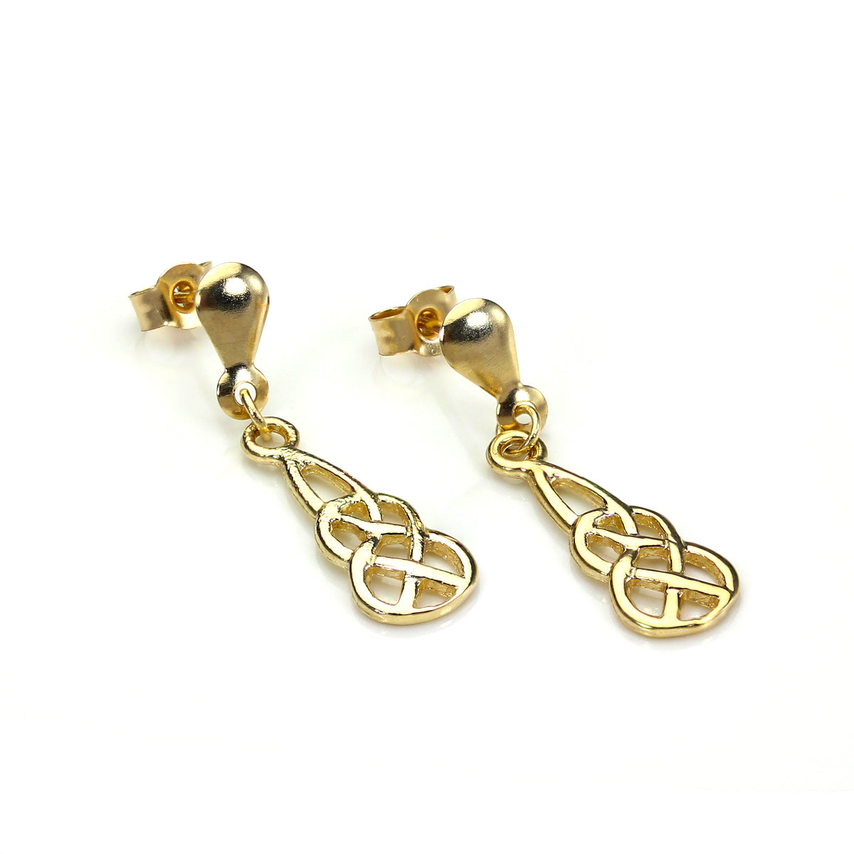 9ct Yellow Gold Celtic Knot Drop Earrings
