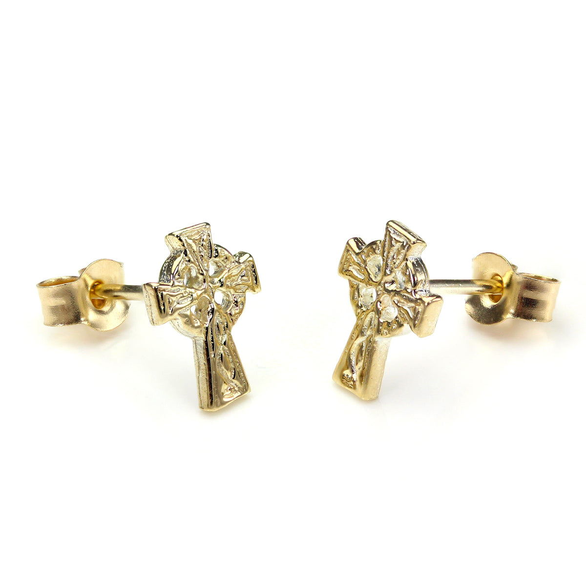 9ct Yellow Gold Celtic Cross Stud Earrings
