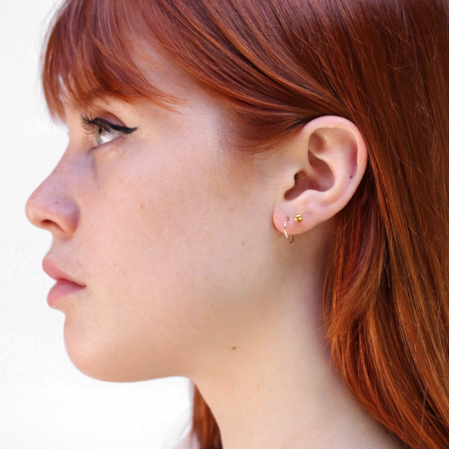 9ct Gold Lightweight Plain 10mm Hoop Sleeper Earring Hoops