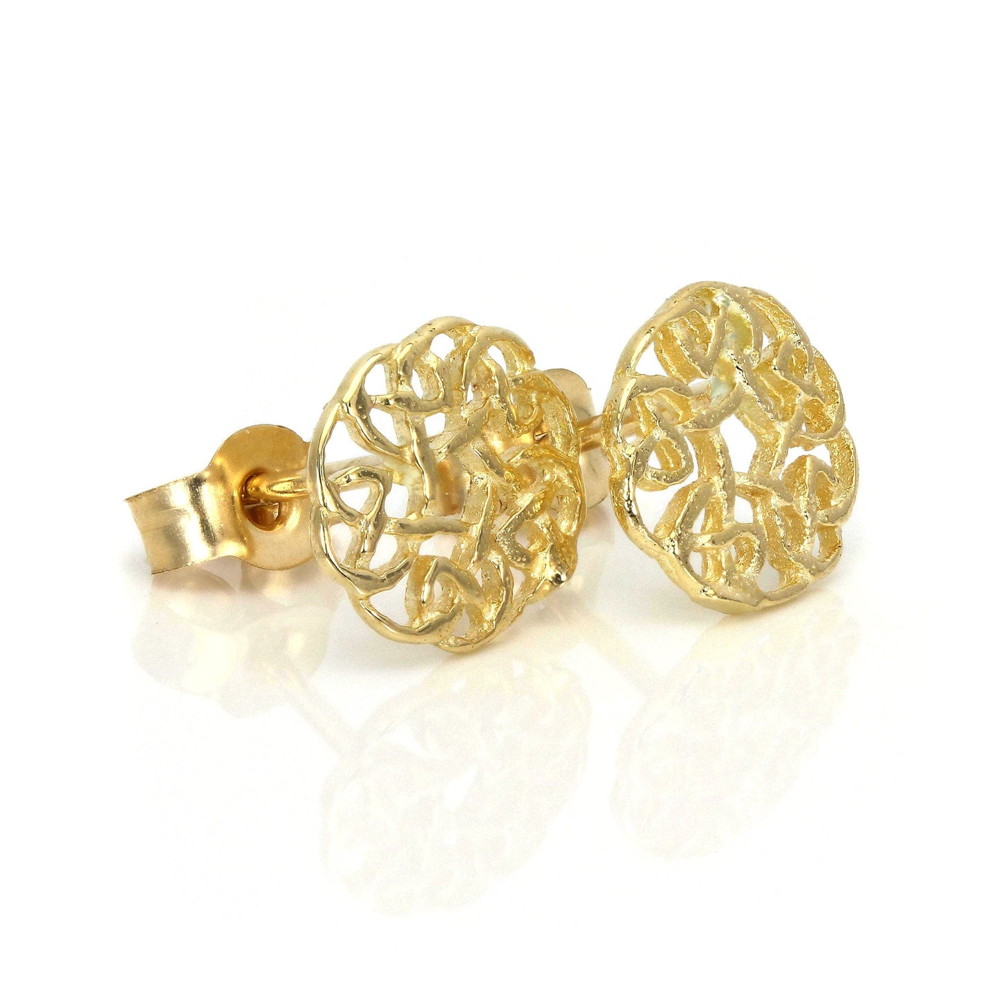 9ct Gold 7mm Round Celtic Knot Stud Earrings