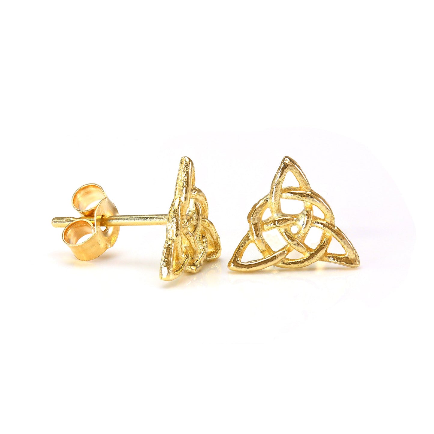 9ct Gold Irish Triangular Celtic Knot Stud Earrings