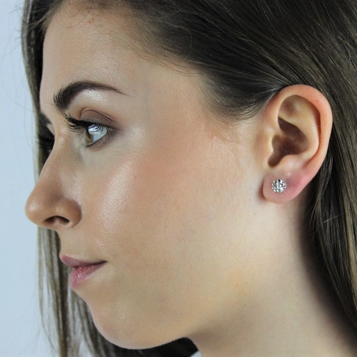 Sterling Silver Flower Stud Earrings