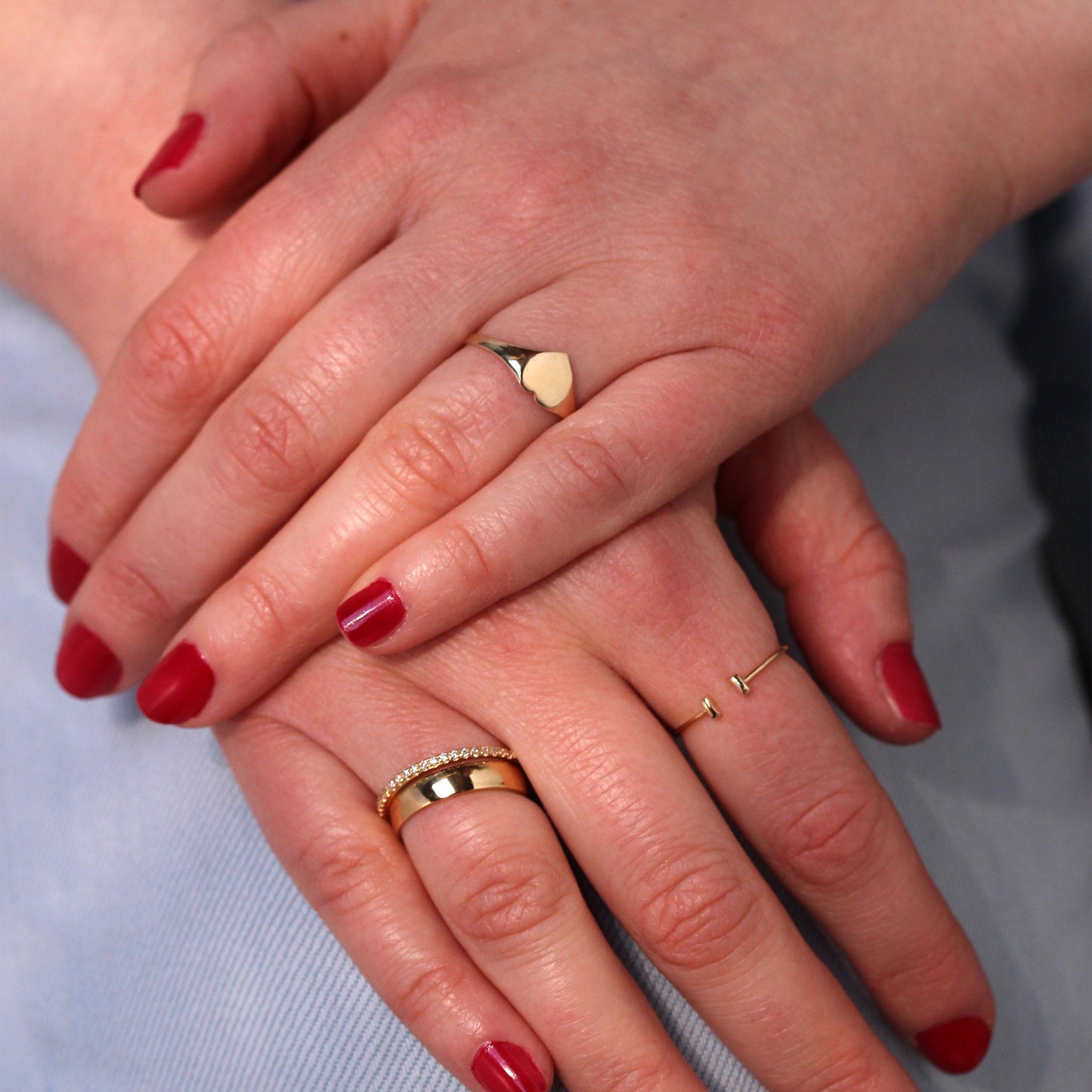 9ct Yellow Gold Double Bar Cuff Adjustable Open Ring