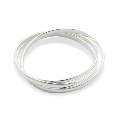 Sterling Silver Interlocked Triple Rings