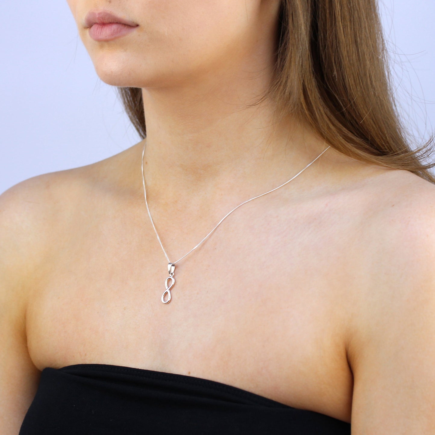 Sterling Silver Infinity Pendant Necklace