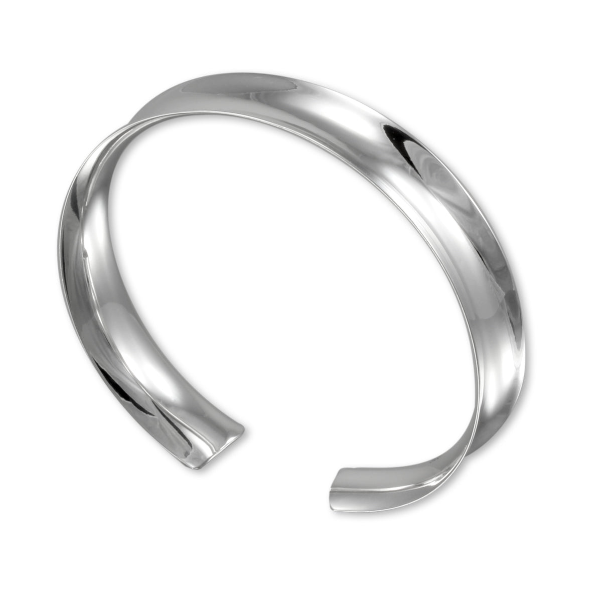 Sterling Silver Concave Bangle