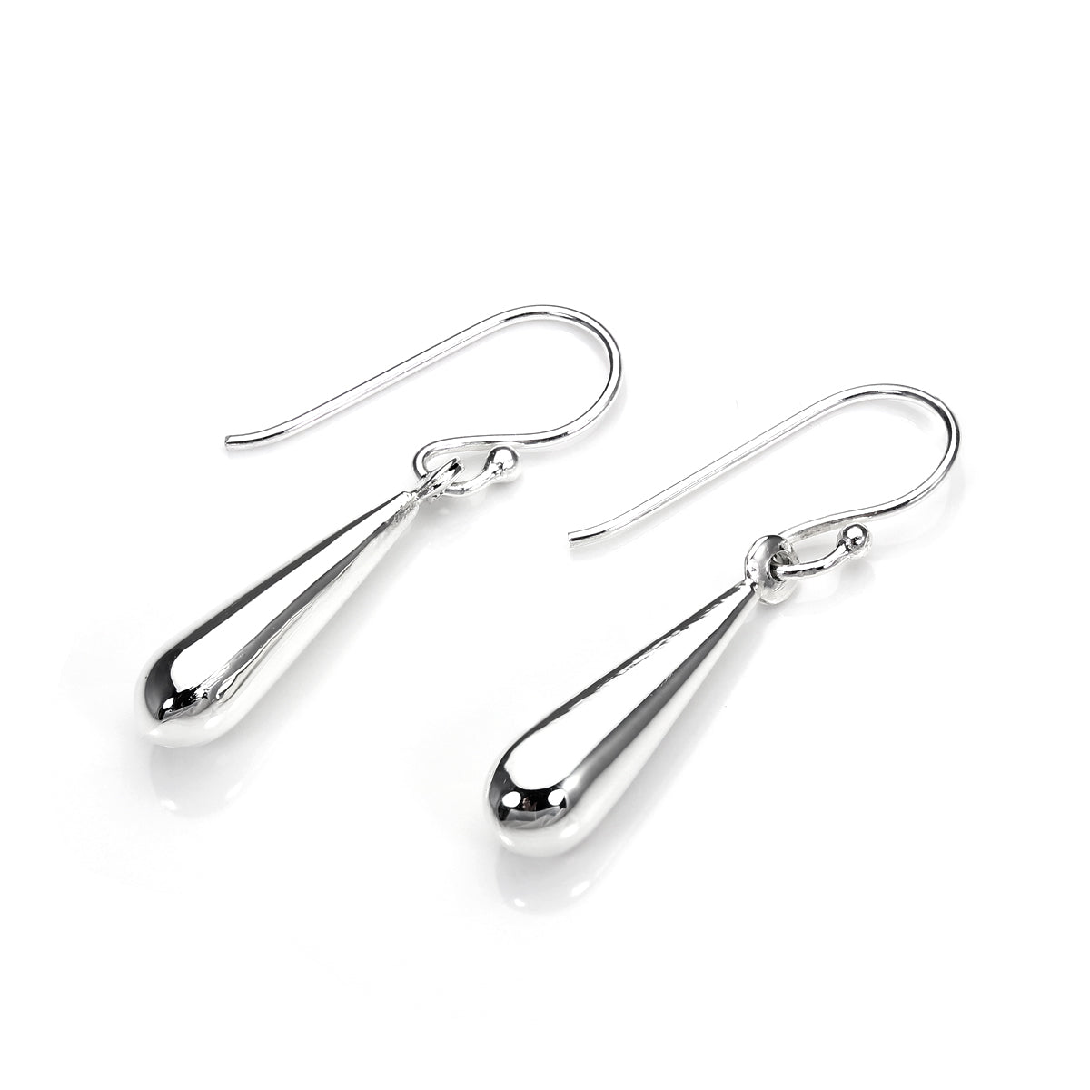 Sterling Silver Hollow Elongated Drop Earrings