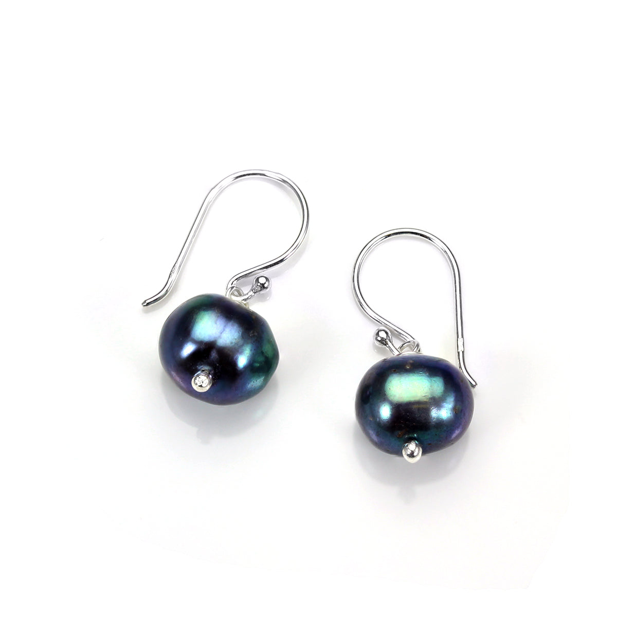 Sterling Silver 9mm Freshwater Pearl Drop Earrings