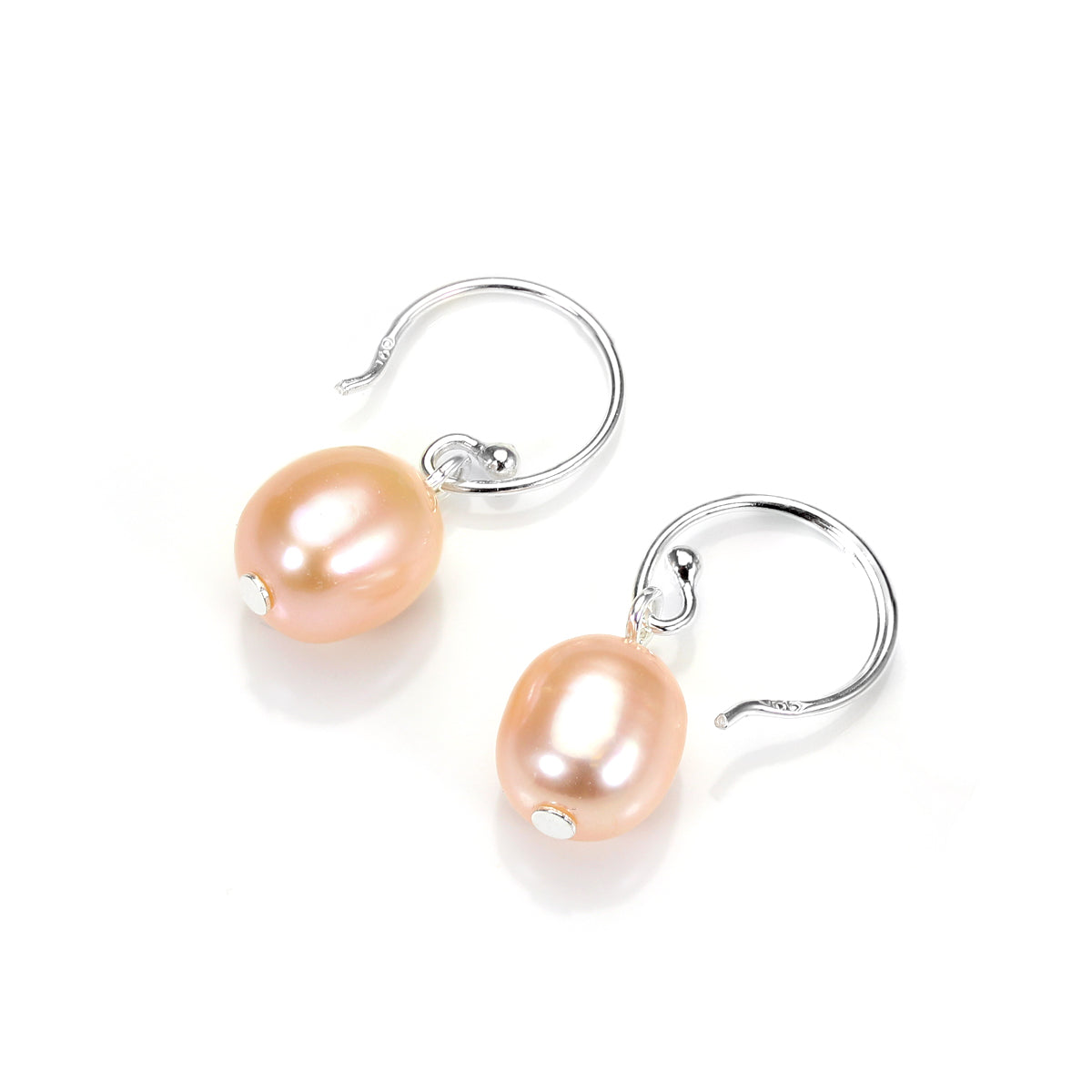 Sterling Silver 8mm Freshwater Pearl Drop Earrings