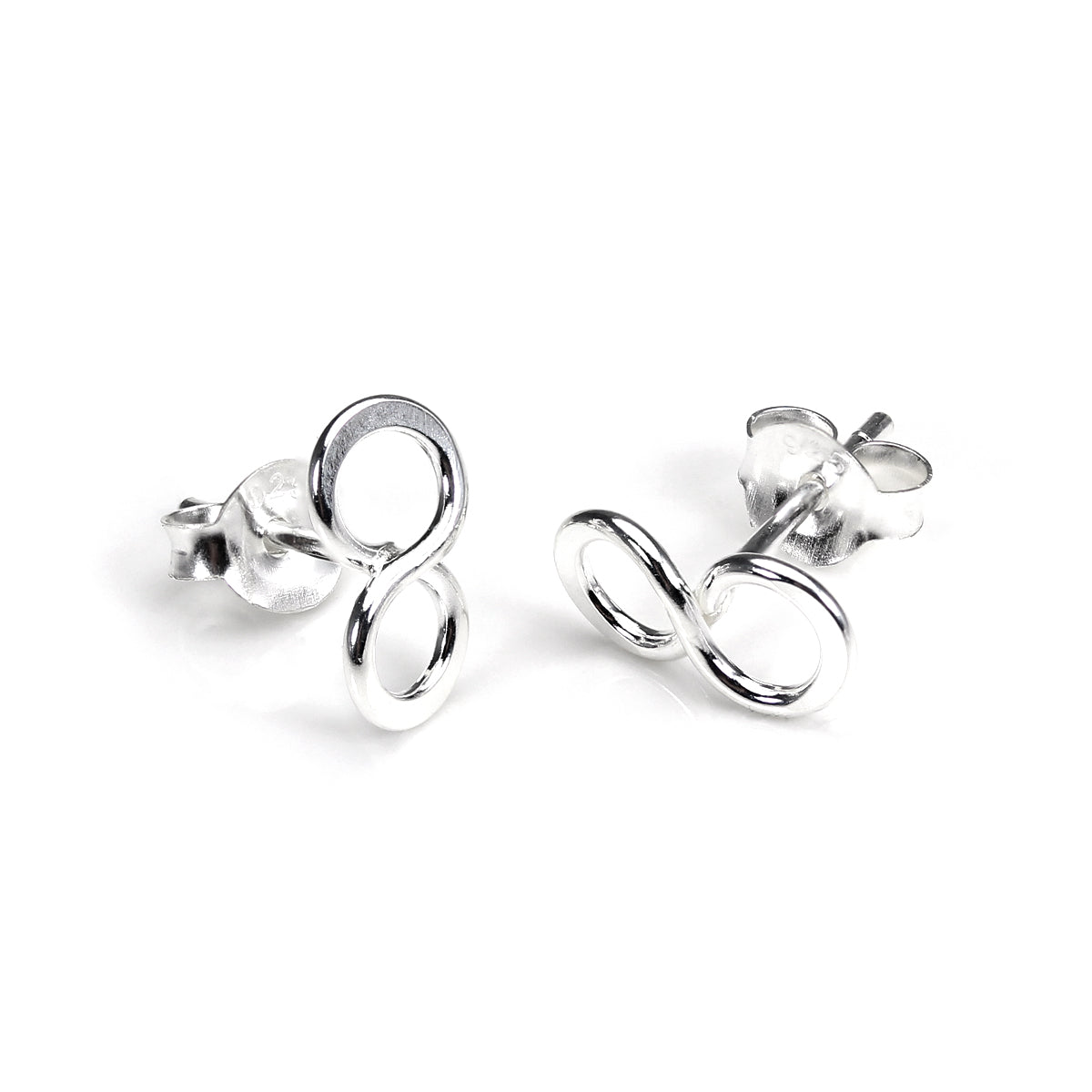 Sterling Silver Infinity Loop Stud Earrings