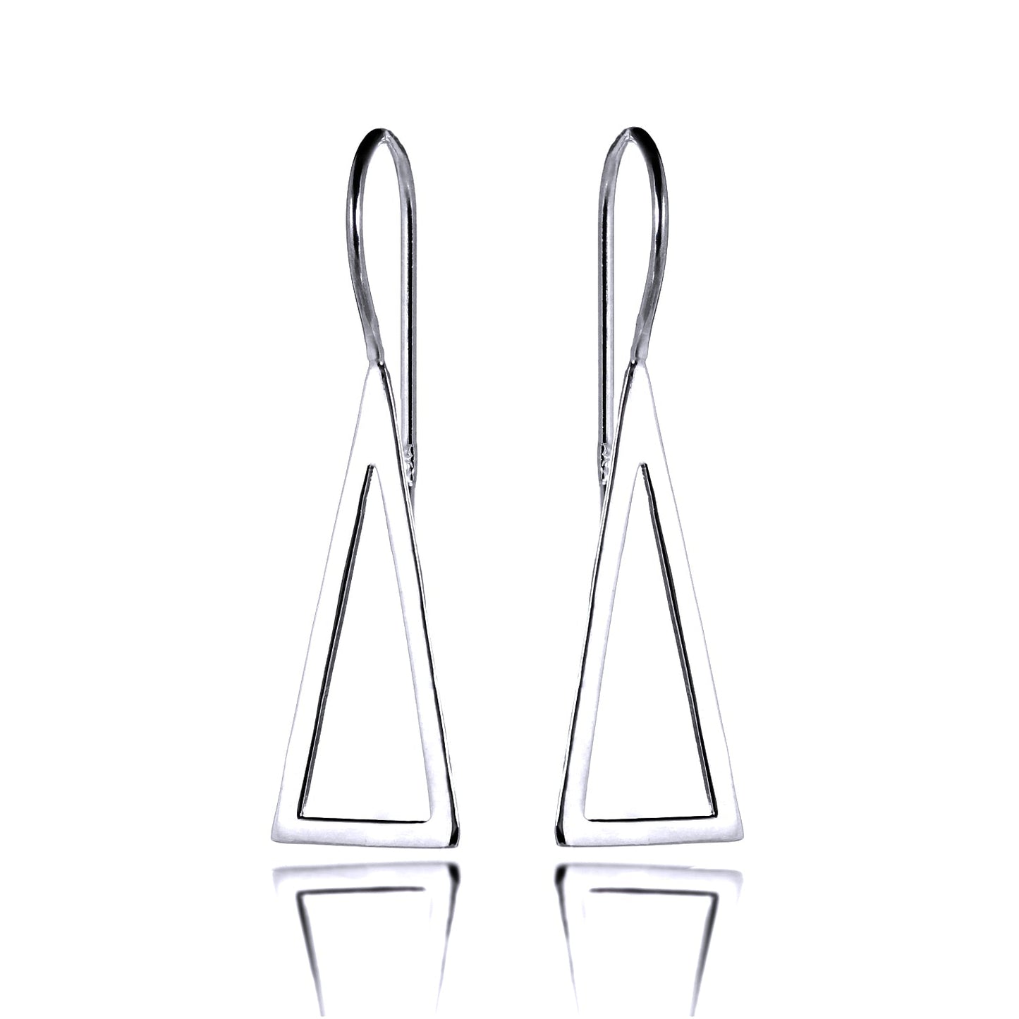 Sterling Silver Triangular Drop Earrings