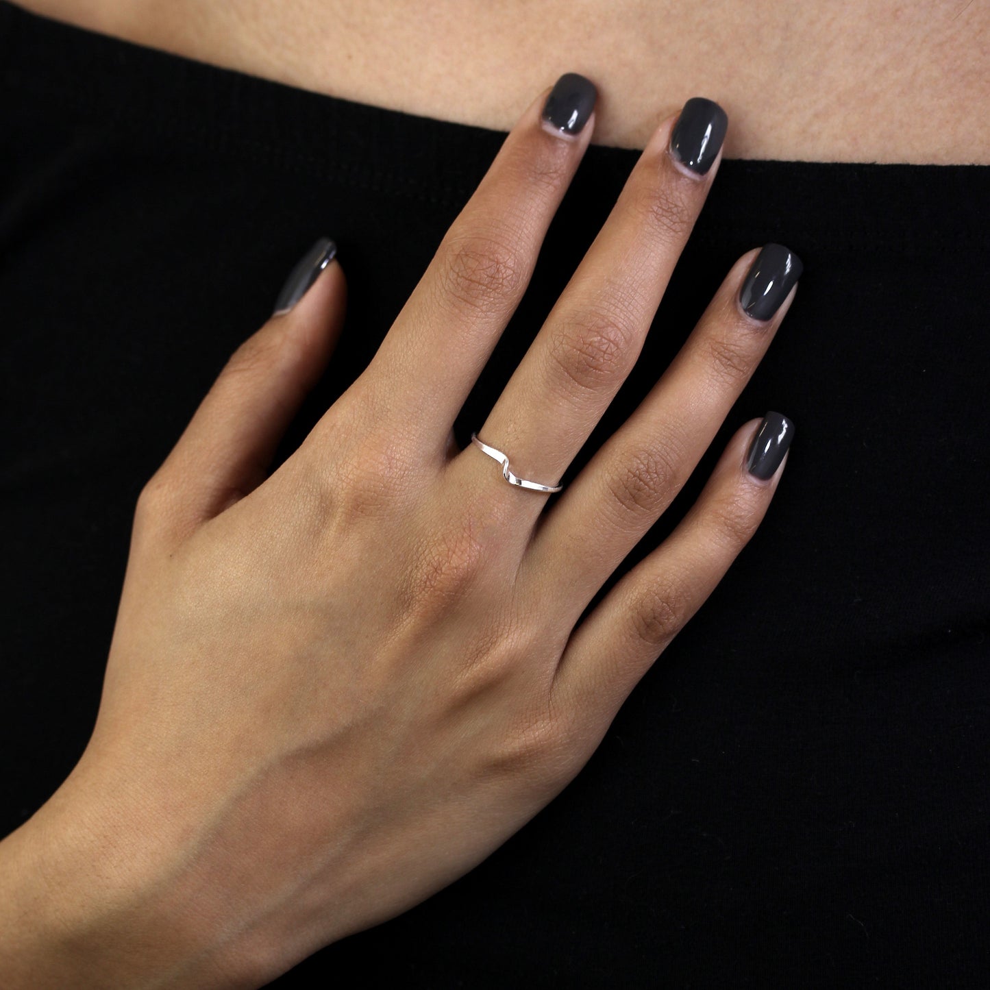 Sterling Silver 1mm Stacking Ring with Single Twist - Size I-U