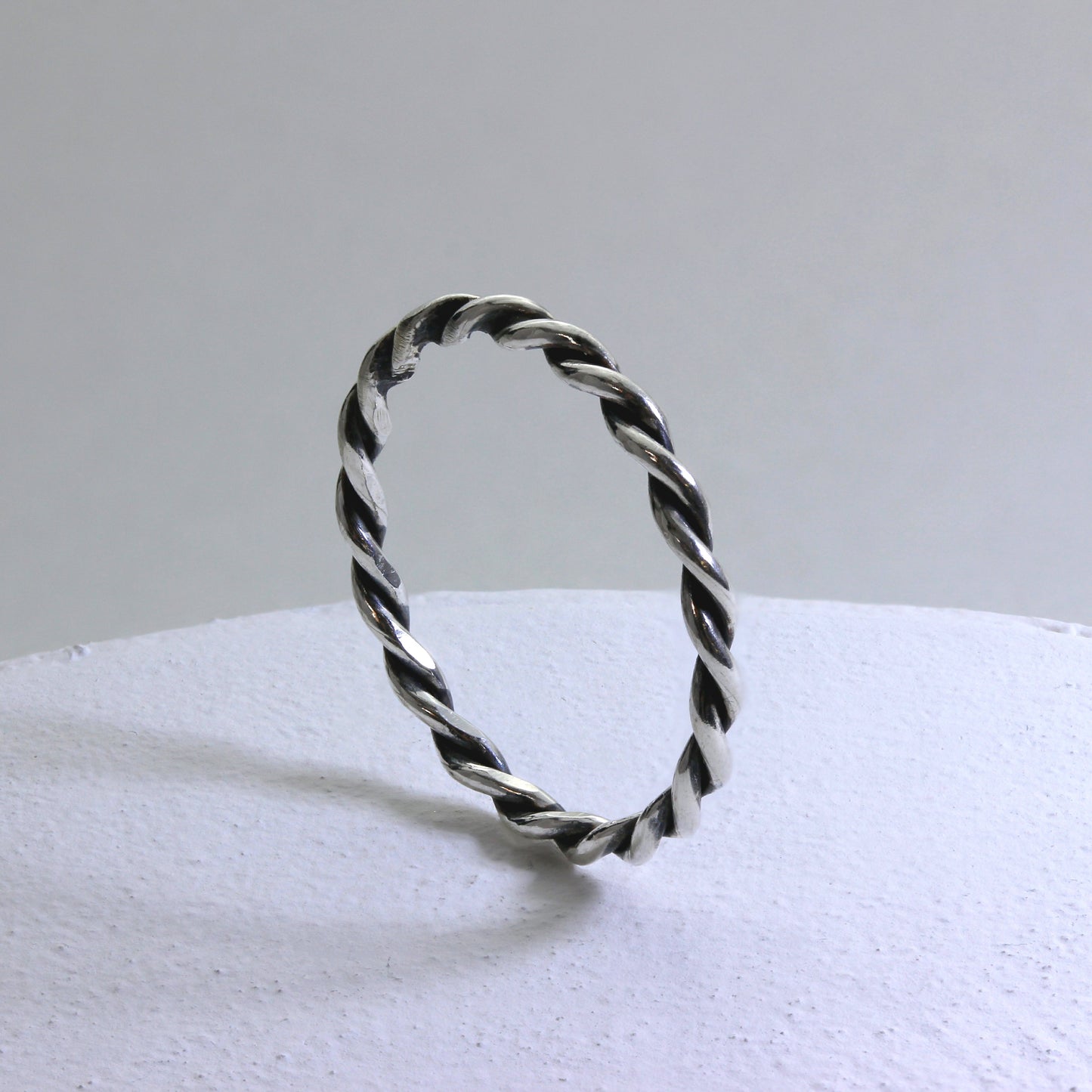 Sterling Silver 2mm Stacking Twisted Rope Ring Sizes I - U