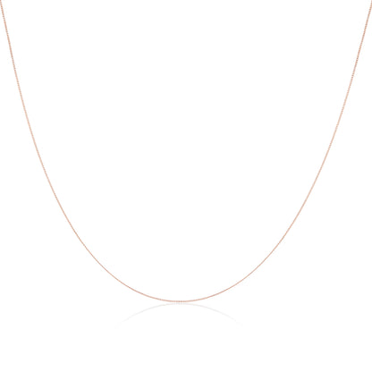 Fine 9ct Rose Gold Diamond Cut Curb Chain 16 - 18 Inches