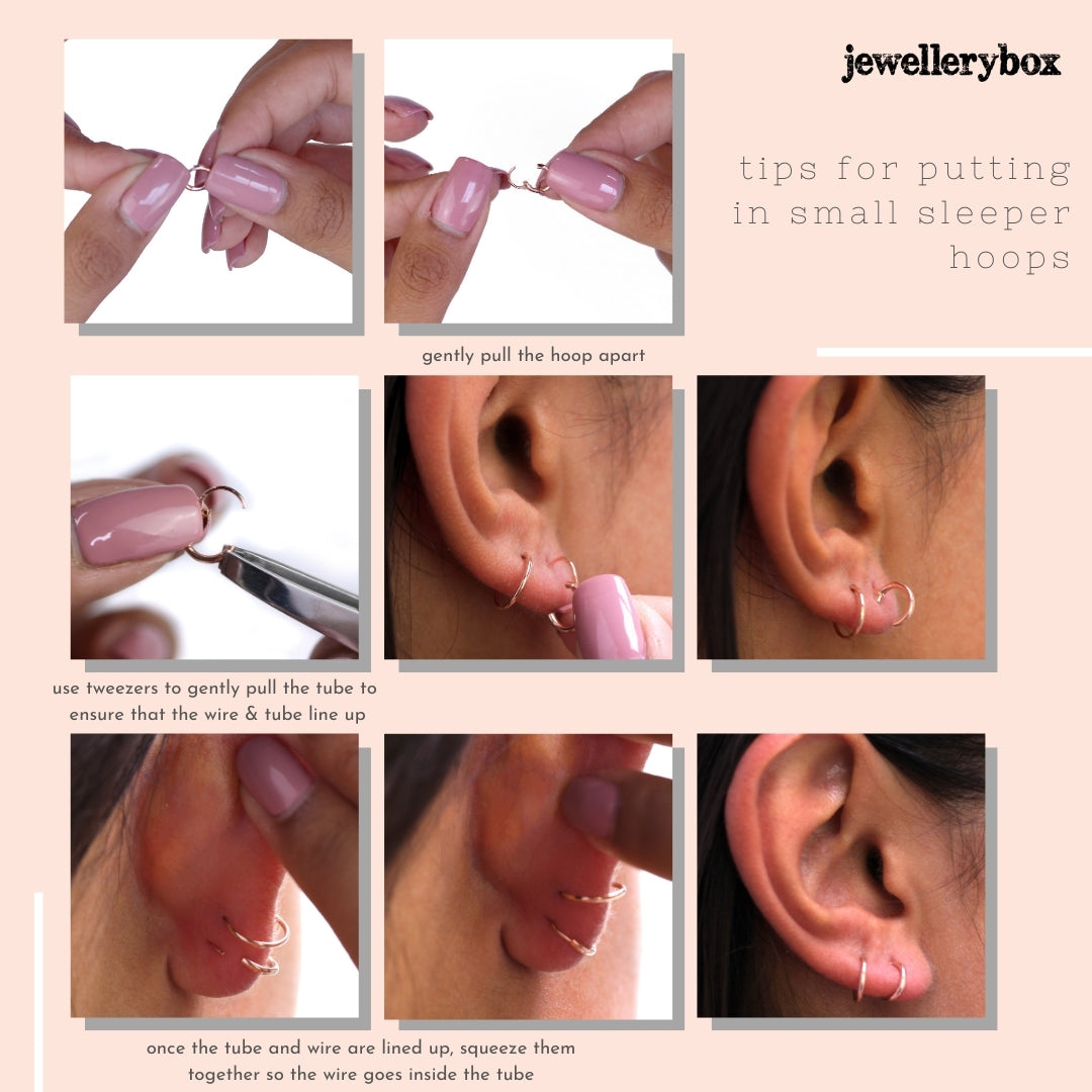 Sterling Silver 10mm Sleeper Hoop Earrings Set- Three Colours