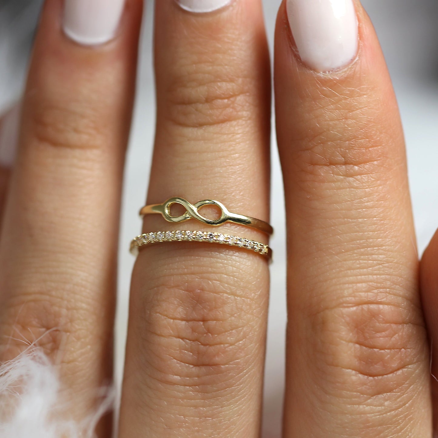 9ct Gold Infinity & Eternity Stacking Rings Set