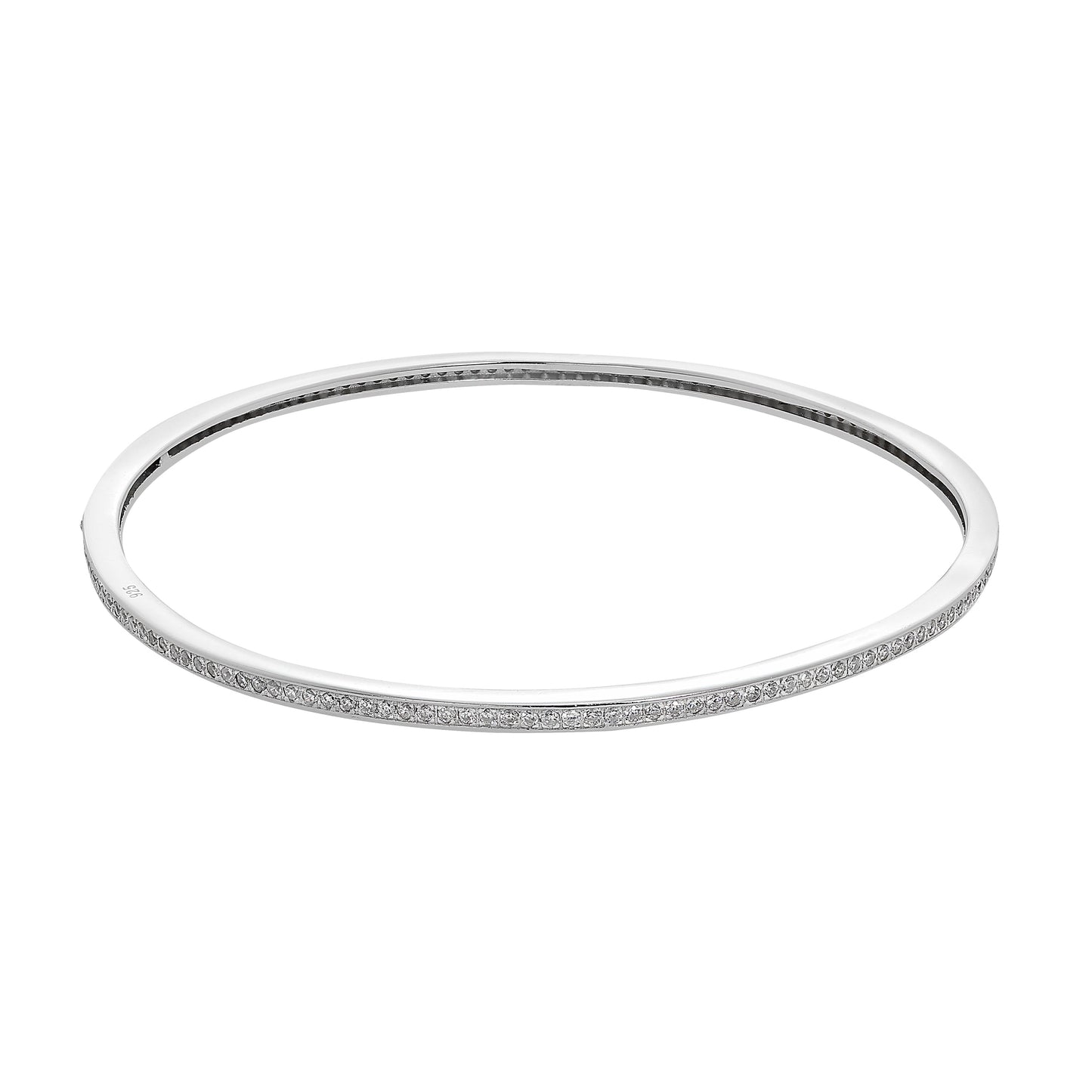 Sterling Silver & CZ Crystal Bangle