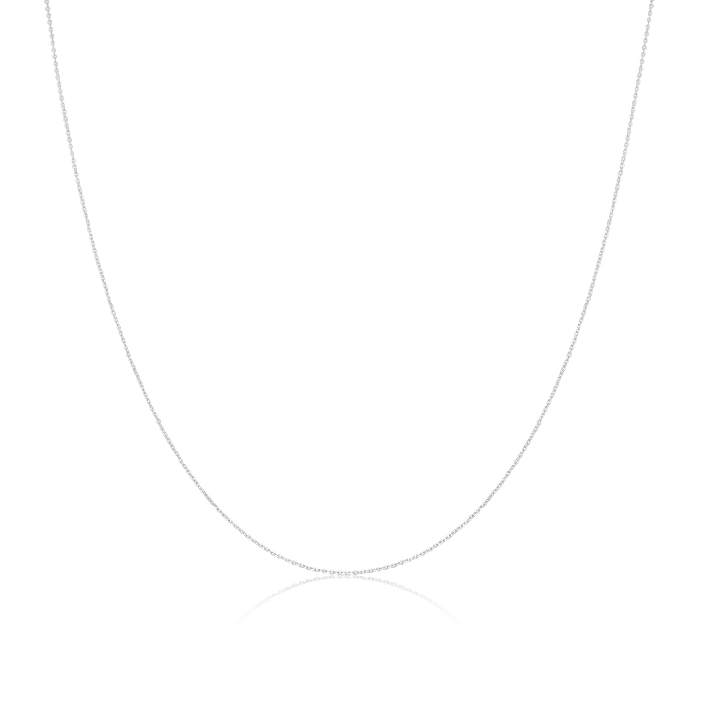 9ct White Gold Fine Belcher Chain 16 - 20 Inches