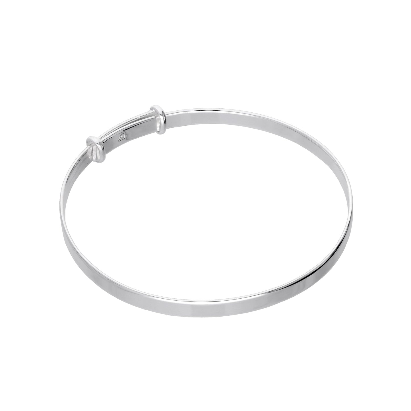 Sterling Silver Plain Adjustable Maiden Bangle