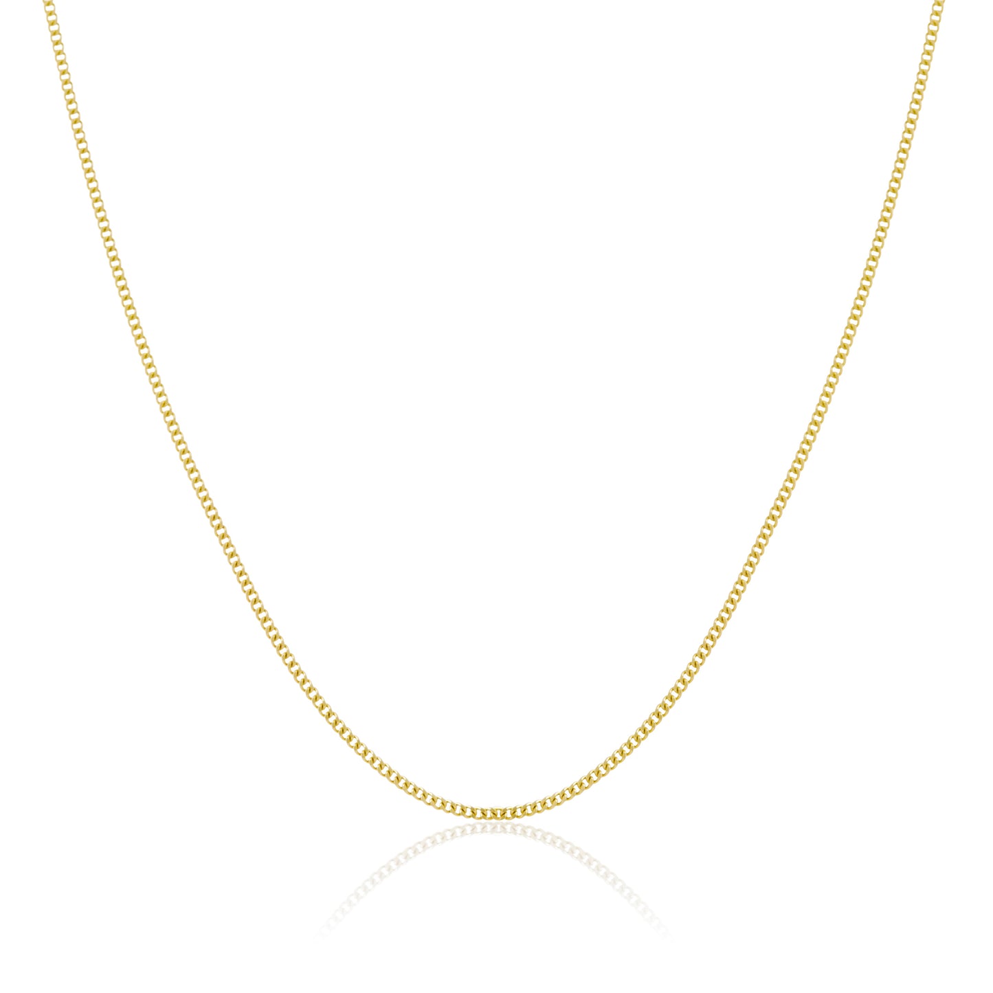 9ct Yellow Gold Diamond Cut Curb Chain 16 - 20 Inches