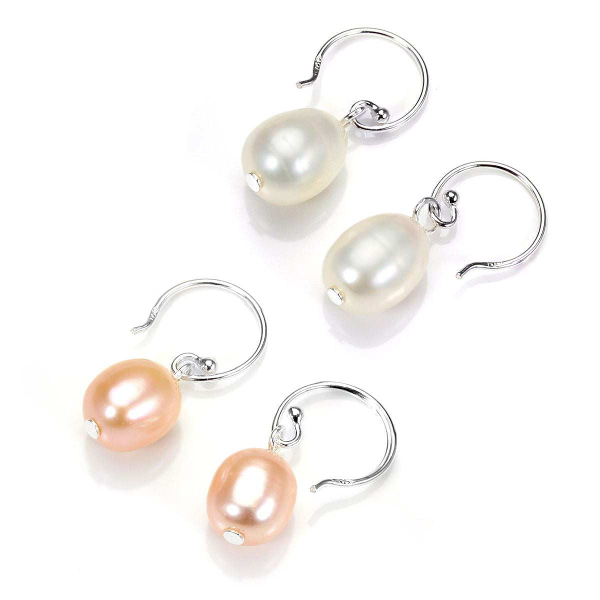 Sterling Silver 8mm Freshwater Pearl Drop Earrings