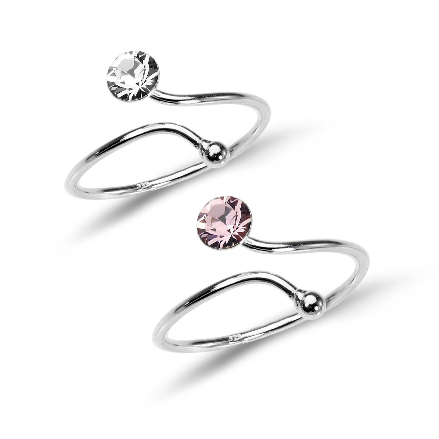 Sterling Silver Adjustable Wire Toe Ring with 4mm Crystal CZ