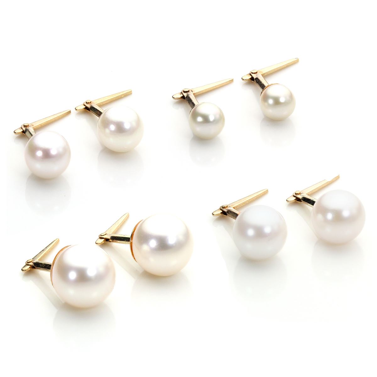 Andralok 9ct Yellow Gold Cultured Pearl June Birthstone Stud Earrings