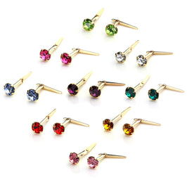 9ct Gold Andralok Stud Earrings with 3mm Crystal