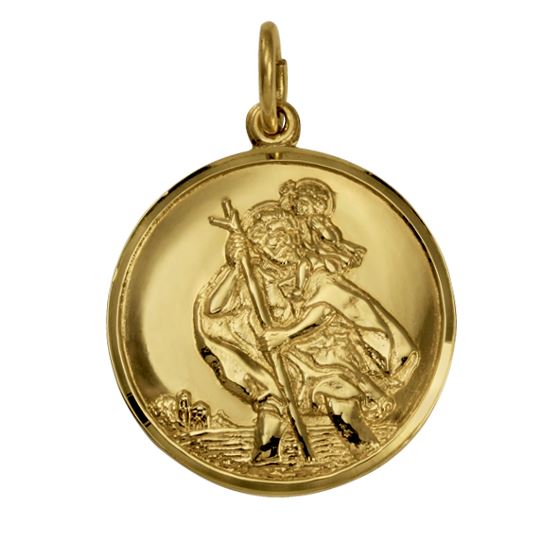 Gold St Christopher Pendant