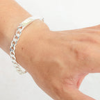 Heavy Curb Sterling Silver 8 Inch Engravable ID Bracelet