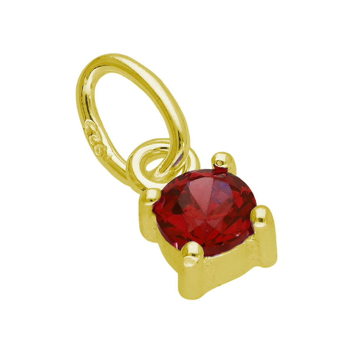 Gold Plated Sterling Silver 4mm CZ Birthstone Claw Charm