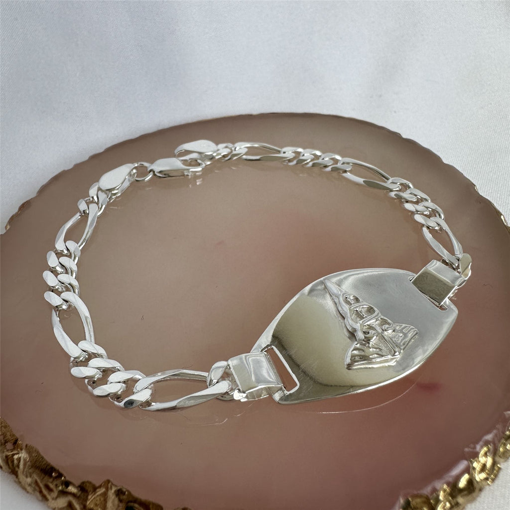 Sterling Silver 6mm Curb Engravable Medical Alert Bracelet 7.5 Inches