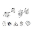 Sterling Silver Clear CZ Stud Earrings