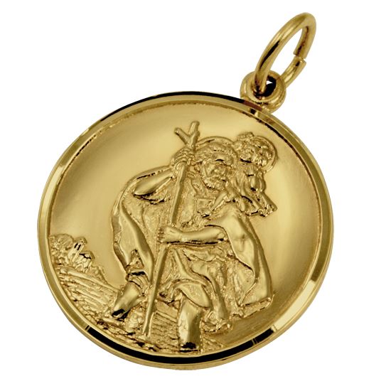 Gold St Christopher Pendant