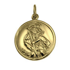 Gold St Christopher Pendant - Polished or Matt
