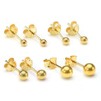 Gold Plated Small Sterling Silver Ball Stud Earrings 2mm - 6mm & Packs
