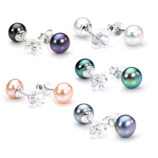 Sterling Silver & Freshwater Pearl Stud Earrings