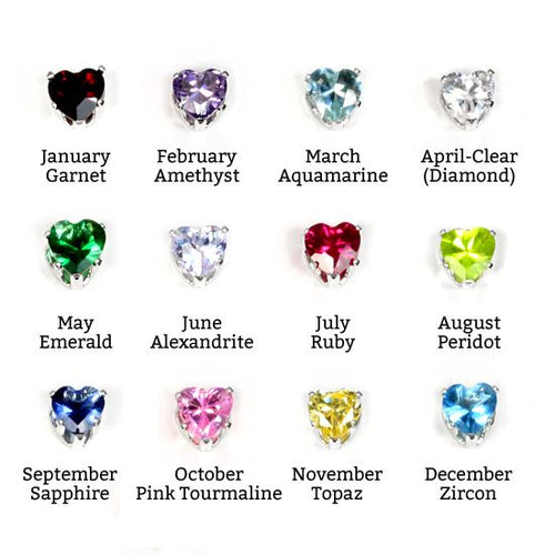 Sterling Silver 4mm Heart CZ Stud Earrings
