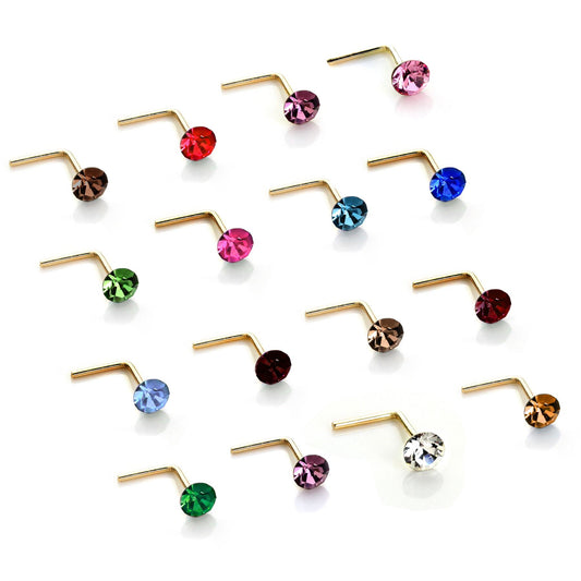 9ct Yellow Gold Crystal 2.8mm Round Nose Stud