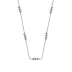 Sterling Silver Triple Bead 16 Inch Adjustable Necklace