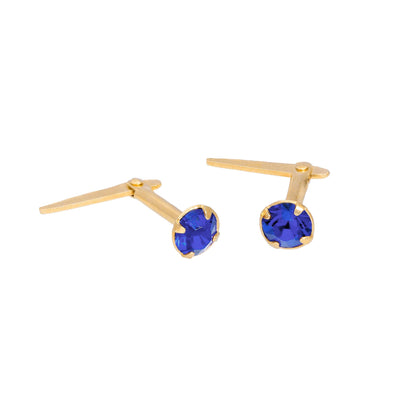 Gold Plated Sterling Silver & 3mm Crystal Andralok Stud Earrings