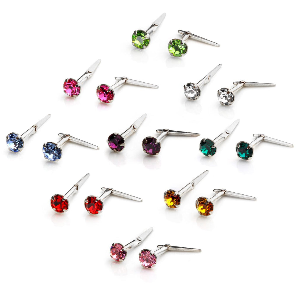 Sterling Silver Andralok Stud Earrings with 3mm Crystal