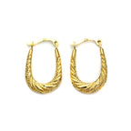 9ct Gold Oval Twisted Creole Hoops
