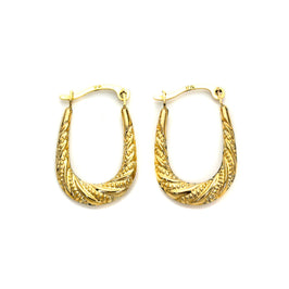 9ct Gold Oval Twisted Creole Hoops