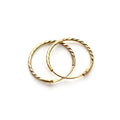 9ct Yellow Gold diamond cut 12mm Hoop Earrings