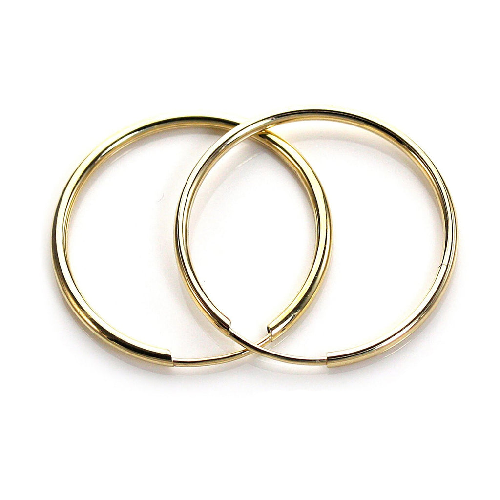 9ct Gold Plain Medium 20mm Hoop Earrings