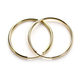 9ct Gold Plain Medium 20mm Hoop Earrings