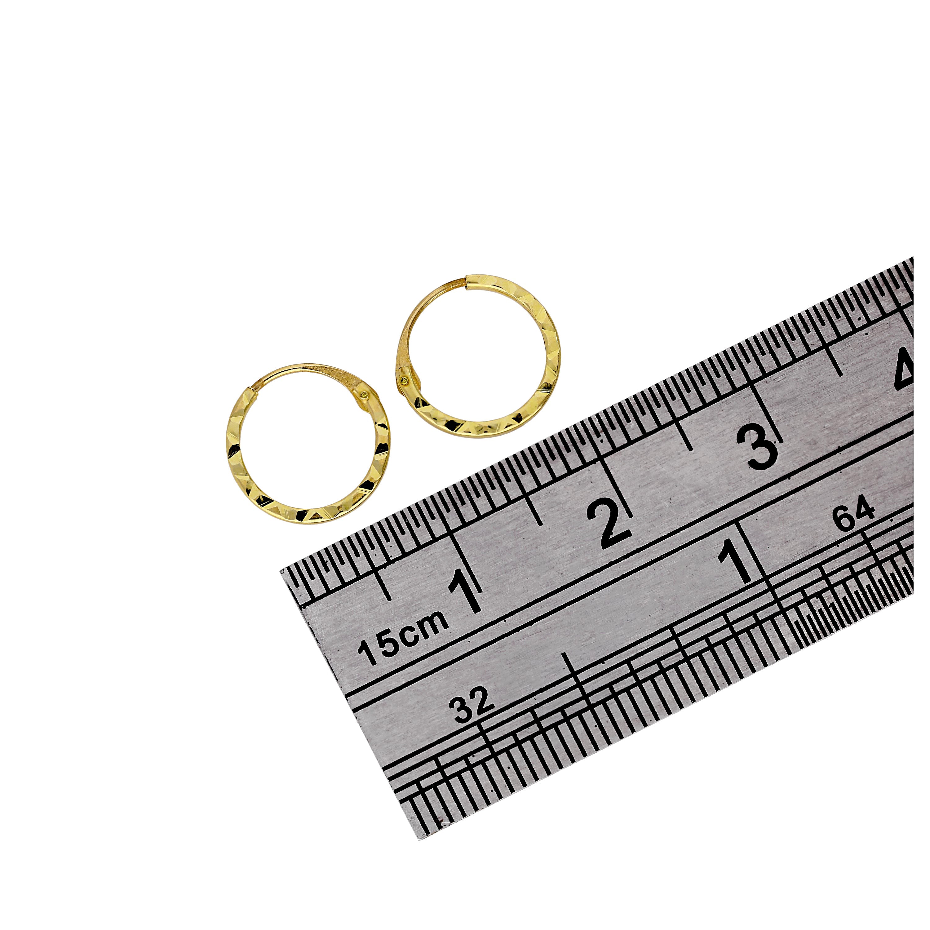 9ct Yellow Gold 10mm Hoop Earrings
