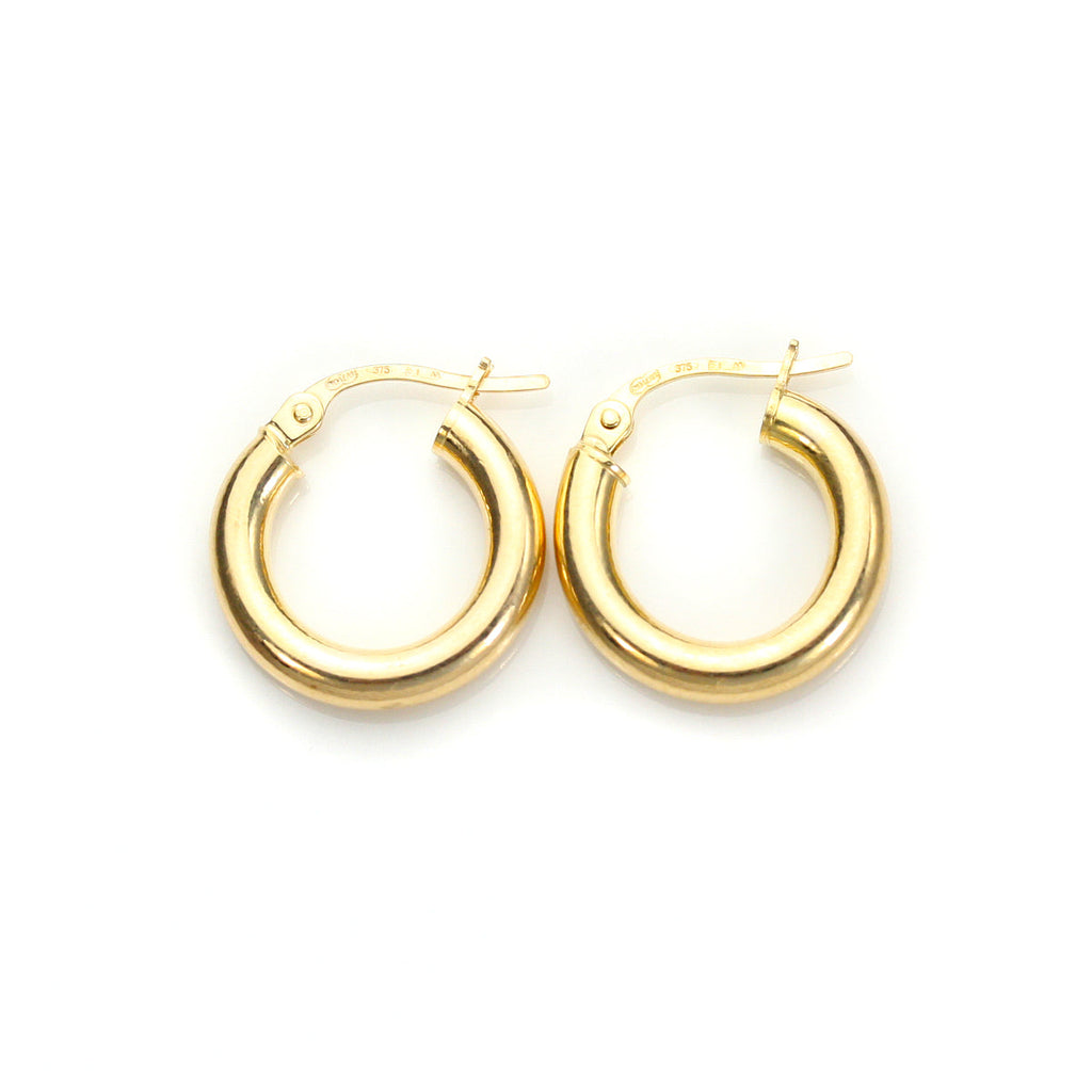 9ct Yellow Gold Plain Creole Earrings